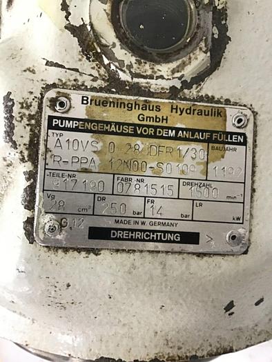 Used BRUENINGHAUS HYDRAULIK Pump A10VSO28DFR130RPPA12N00S0109 Used