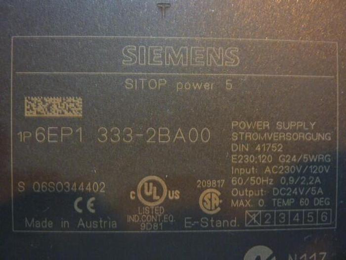 Used SIEMENS Power Supply 6EP1 333-2BA00 #24346