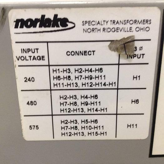 Used NOR LAKE 4.5 kVA Transformer 132765-4 #76524