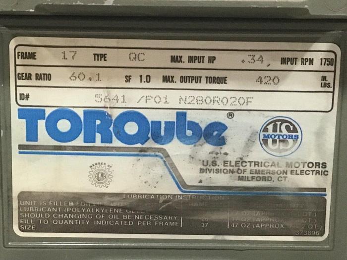 Used US MOTORS Gear BoxReducer 5641 P01 #124509