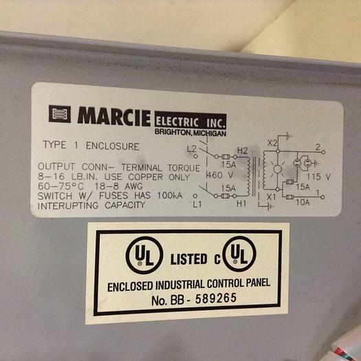 Used MARCIE ELECTRIC 3 kVA Transformer Disconnect LD3000S-PL-100K #68874