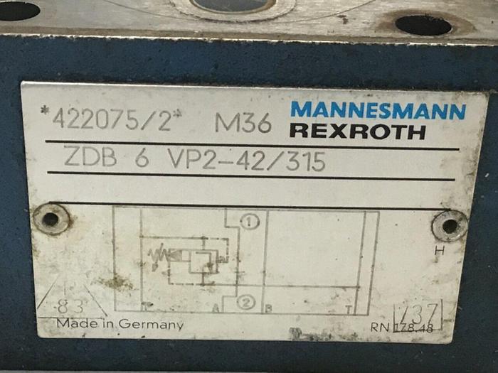 Used REXROTH Valve ZDB 6 VP2-42/315 #124473