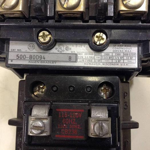 Used ALLEN BRADLEY Contactor 500-BOD94 SER B #71463