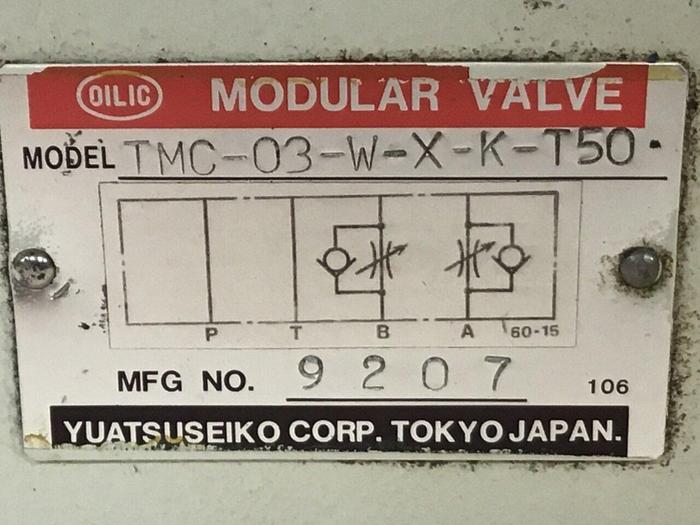 Used YUATSU SEIKO Modular Valve TMC-03-W-X-K-T50 #128578