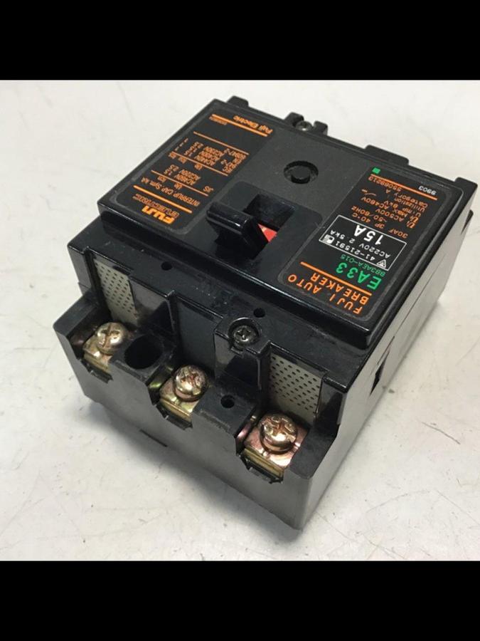 Used FUJI ELECTRIC 15 Amp Circuit Breaker EA33-15 Used