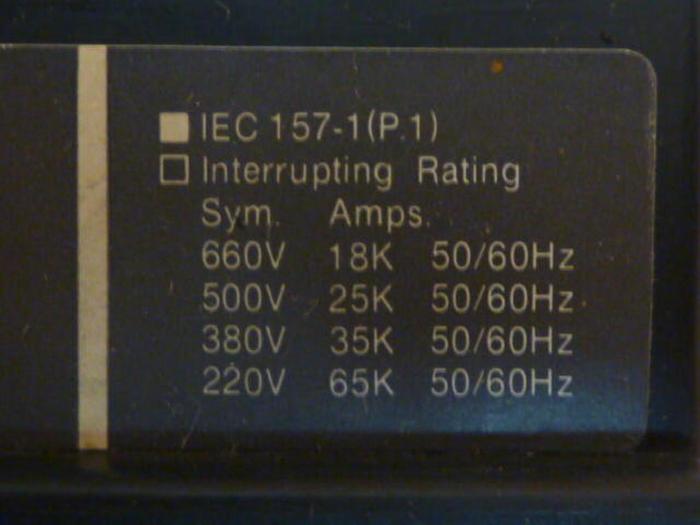 Used FUJI ELECTRIC 600 Amp Circuit Breaker BU-LSAF600 #34964