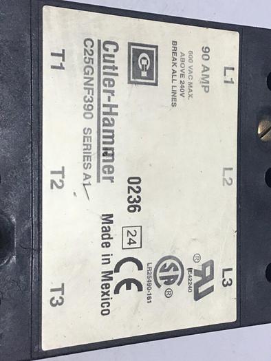 Used CUTLER HAMMER Contactor C25GNF390 #127360
