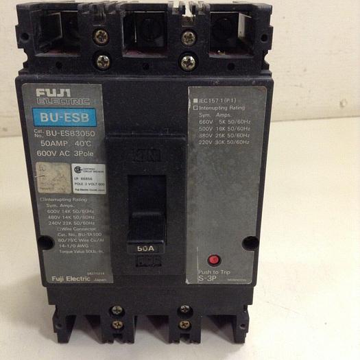 Used FUJI ELECTRIC 50 Amp Circuit Breaker BU-ESB3050 #71551