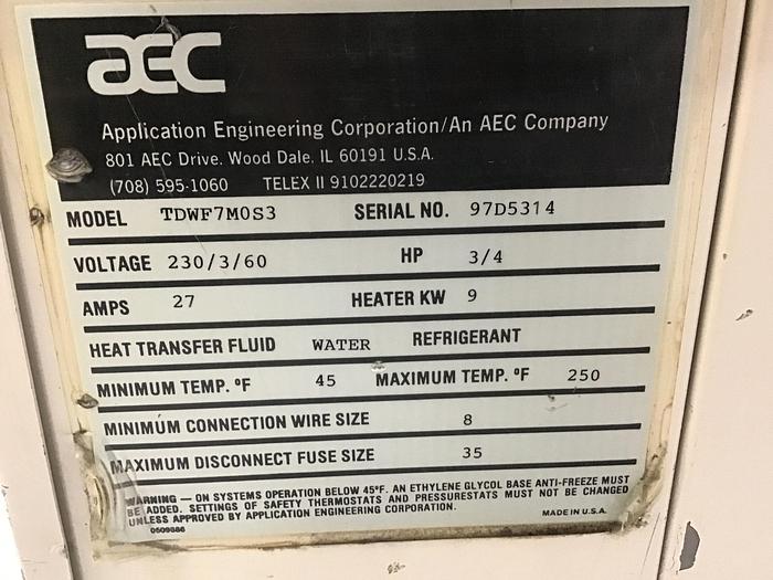 Used AEC TDWF7M0S3 Thermolator / Hot Oil Unit Used #142729