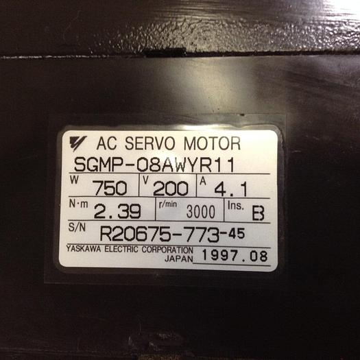 Used YASKAWA AC Servo Motor SGMP-08AWYR11 #73565