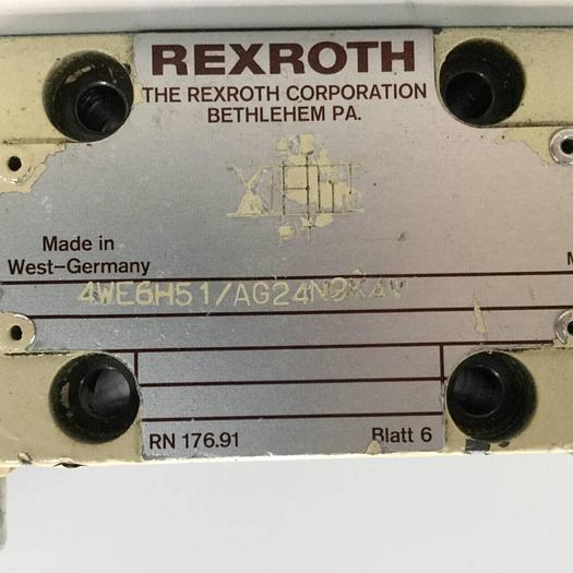 Used REXROTH Valve 4WE6H51AG24N9K4V #92383