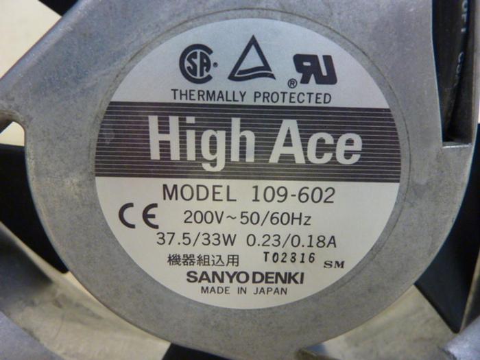 Used SANYO DENKI High Ace Fan 109-602 #64711