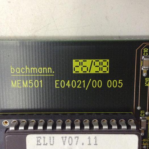 Used BACHMANN ELECTRONIC Circuit Board MEM501 E04021/00 005 #84957