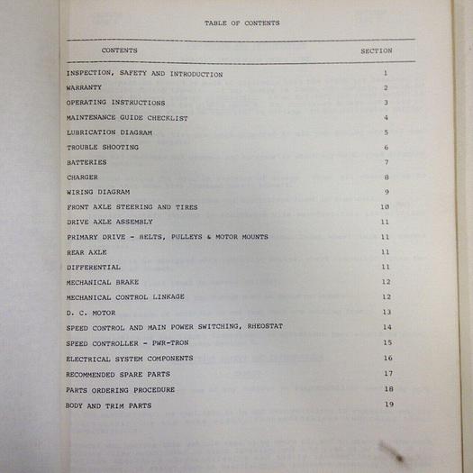 Used TAYLOR DUNN Manual MS-534-03 #71083