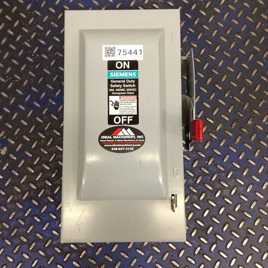 Used SIEMENS General Duty Safety Disconnect Switch GF322N VBII #75441