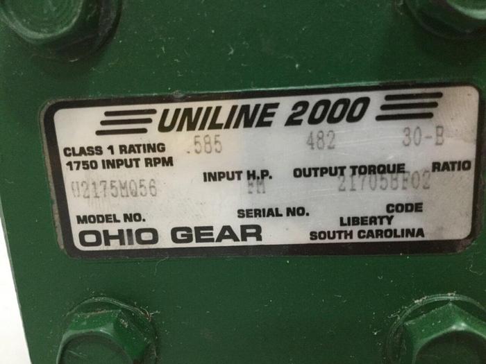 Used OHIO GEAR Gearmotor Uniline 200 02175MQ56 Used