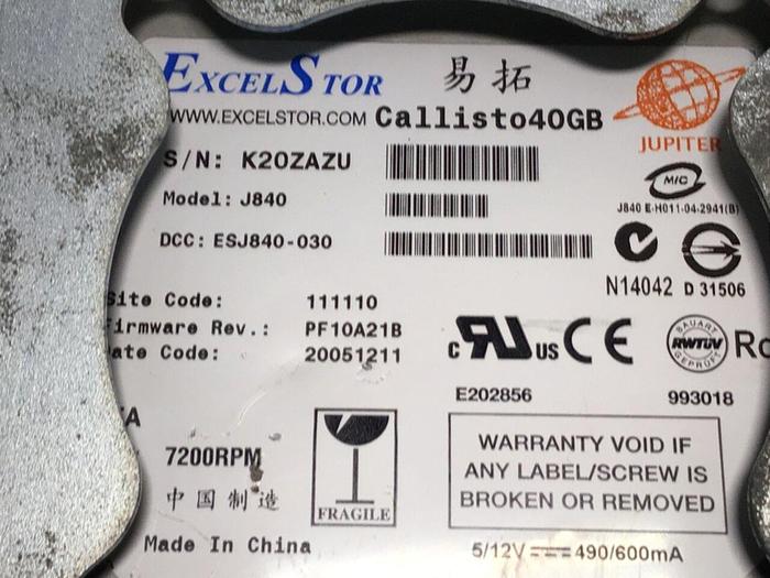 Used EXCEL Hard Drive ESJ840-03 #118938