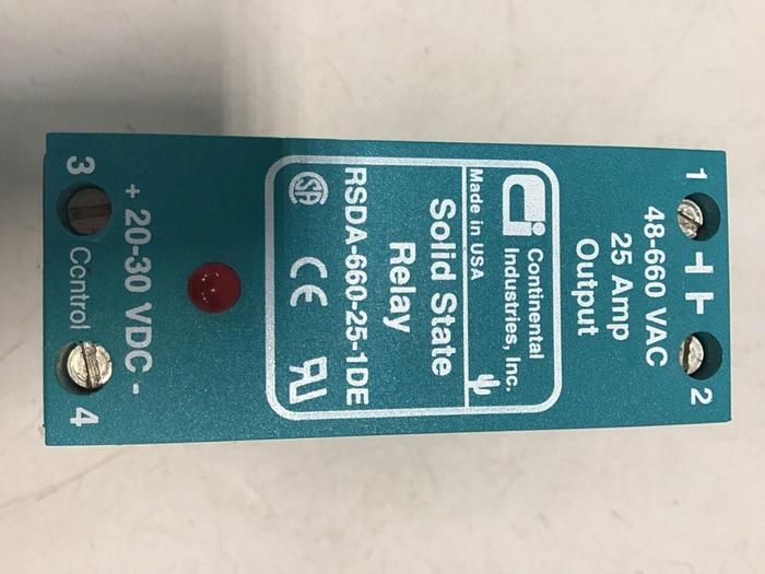 Used CONTINENTAL INDUSTRIES Solid State Relay RSDA-660-25-1DE #138130