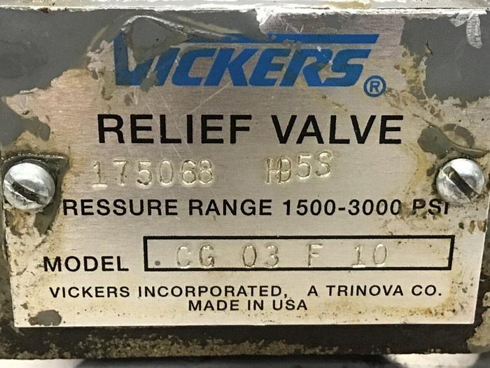 Used VICKERS Relief Valve CG03F10 #138784
