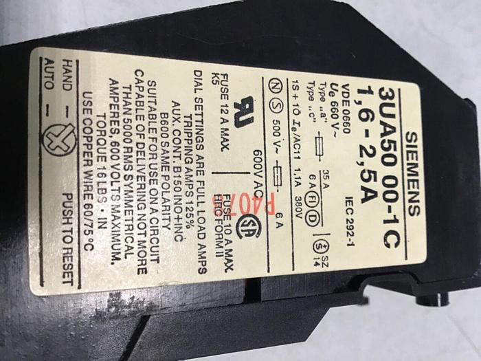 Used SIEMENS Relay 3UA5000-1C #120152