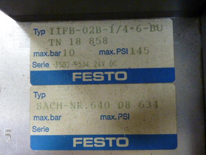 Used FESTO Control Block / Valve Terminal IFB8-02 #52811