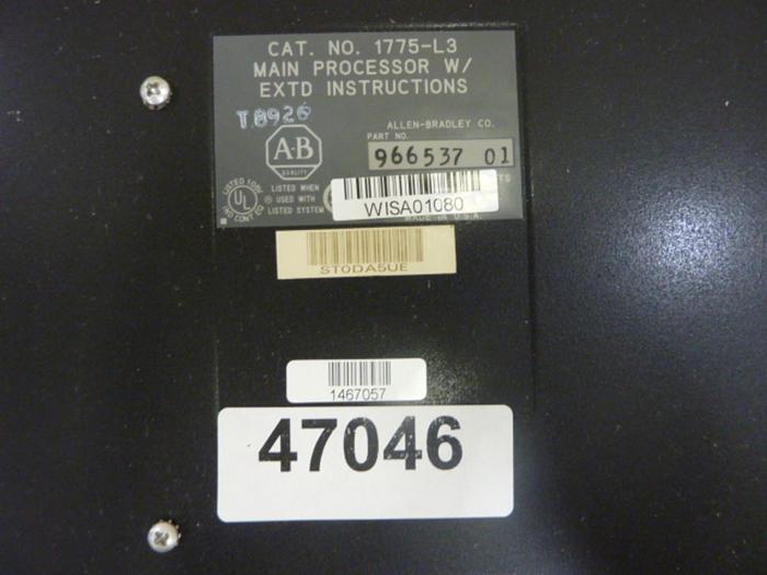 Used ALLEN BRADLEY Main Processor 1775-L3 #47050