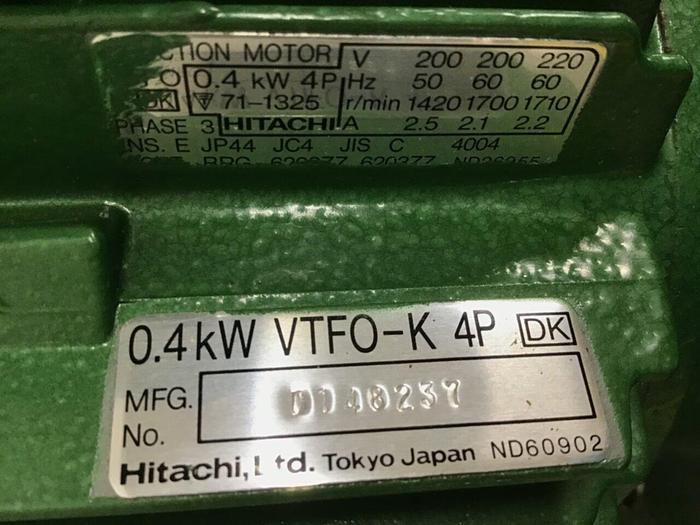Used HITACHI 3 Phase Induction Motor VTFO-K 4P USED