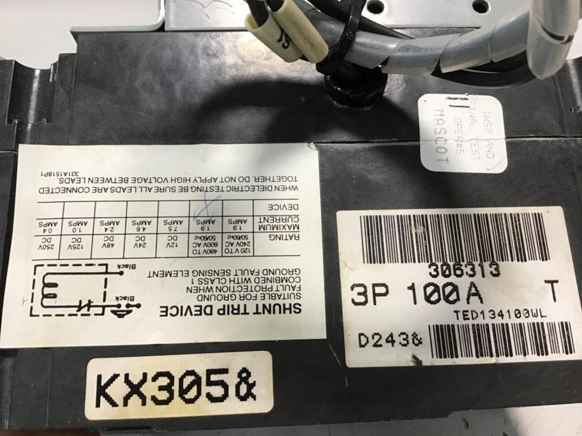 Used SUMITOMO 100 Amp Breaker TED134100WL Used #134260