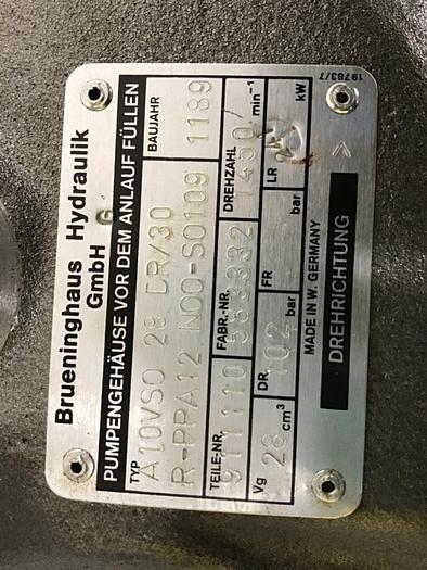 Used BRUENINGHAUS HYDRAULIK Pump A10VSO28DR/30R-PPA12N00-S0109 Used