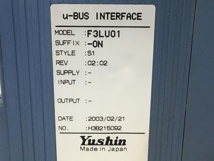 Used YUSHIN AMERICA U-Bus Interface F3LU01-ON #128836