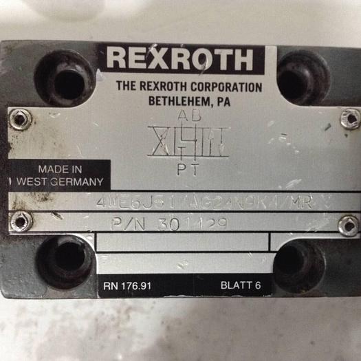 Used REXROTH Solenoid Valve 4WE6J51/AG24N9K4/MR #89802