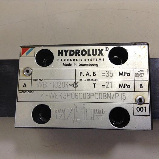 Used HYDROLUX Valve K-WE43P06C03PCOBN/P15 Used
