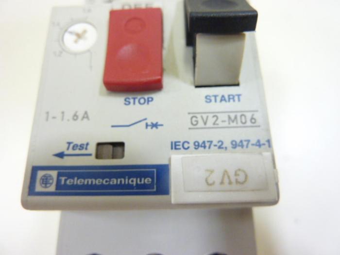 Used TELEMECANIQUE Starter Protector GV2-M06 #43696