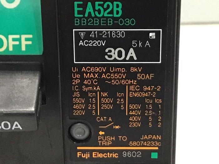 Used FUJI ELECTRIC 30 Amp Breaker EA52B-30 #120104