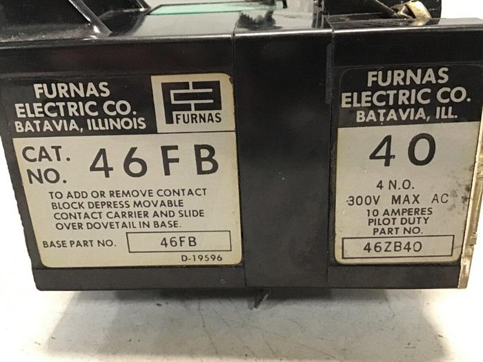 Used FURNAS ELECTRIC CO Contact Block ZB40 46FB #119261