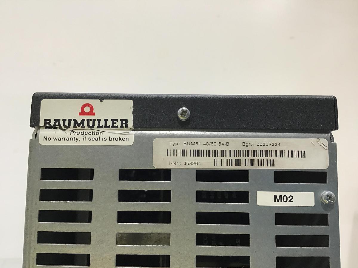 Used BAUMULLER BUM61-40/60-54-B-M-13 SERVO DRIVE CONTROL USED #125358