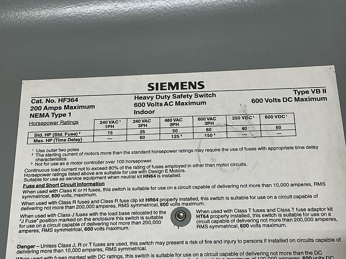 Used SIEMENS HF364