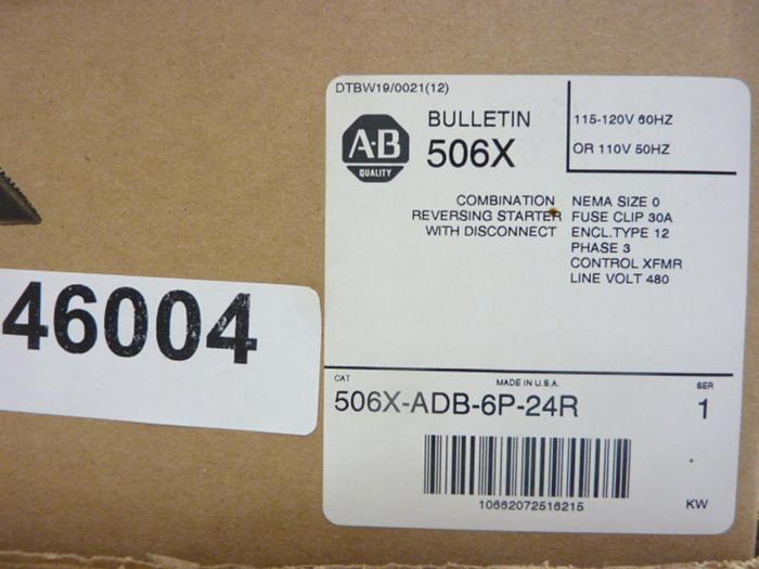 ALLEN BRADLEY Reversing Motor Starter Size 0 506X-ADB-6P-24R NEW