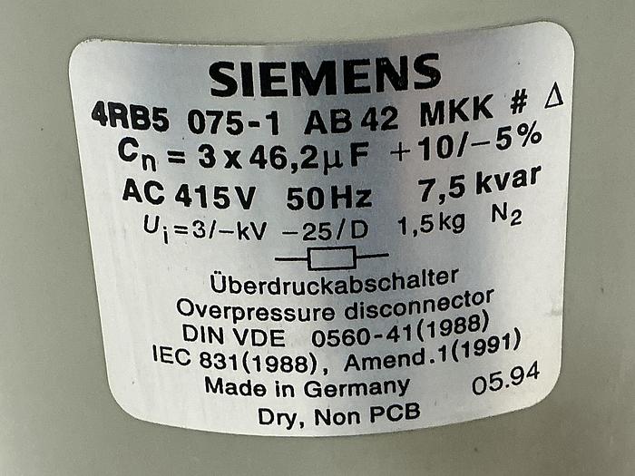 Used SIEMENS 4RB5 075-1 AB 42 MKK