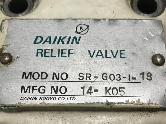 Used DAIKIN Relief Valve SR-G03-I-13 USED #129937