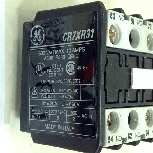 Used GENERAL ELECTRIC Auxiliary Contact CR7XR31 #76137
