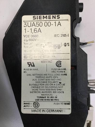 Used SIEMENS Overload Relay 3UA5000-1A #99161