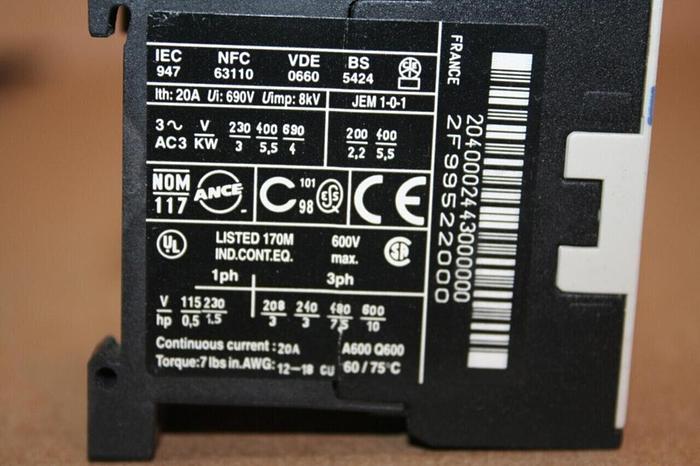 Used TELEMECANIQUE Contactor LP1K12004BD3 USED