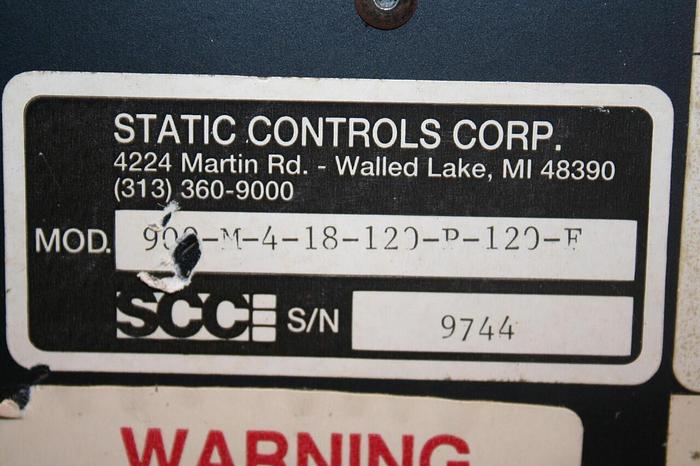 Used STATIC CONTROL SYSTEMS Display Unit 900-M-4-18-120-P-120-F #20954