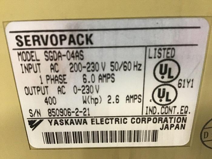 Used YASKAWA Servo Pack SGDA-04AS #138214