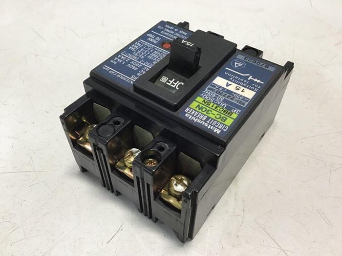 Used MATSUSHITA 15 Amp Circuit Breaker BC-30N-15-3P USED