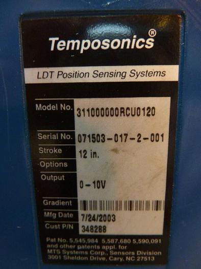 Used TEMPOSONICS INC Sensing System 311000000RCU0120 #25998