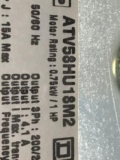 Used TELEMECANIQUE Variable Speed Drive ATV58HU18M2 #119273