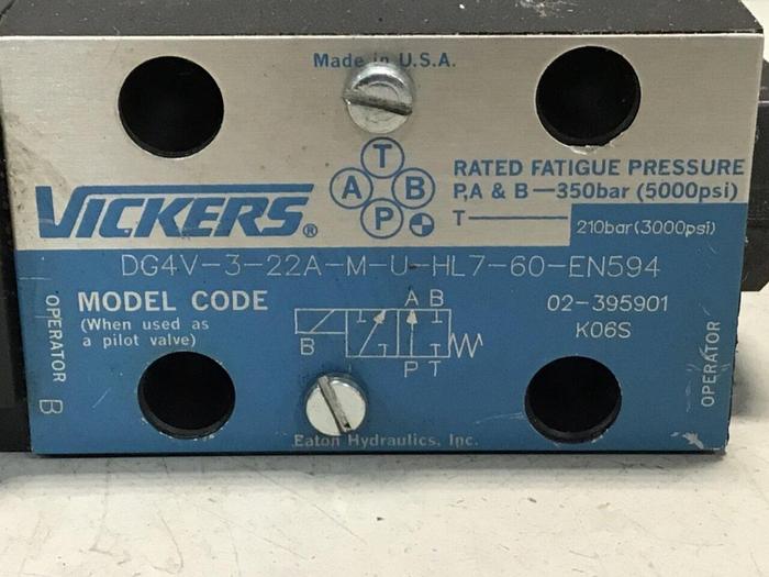 Used VICKERS Hydraulic Valve DG4V322AMUHL760EN594 USED
