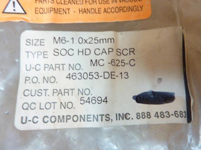 U-C COMPONENTS Socket Head Cap Screw MC-625-C #41232 DNL SCRAPPED